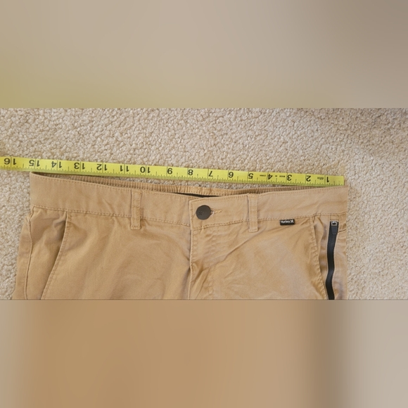 Hurley Pants Men's size 30x30 Chino Khaki Button Straight Leg Tan Button Zip Poc - Picture 7 of 10